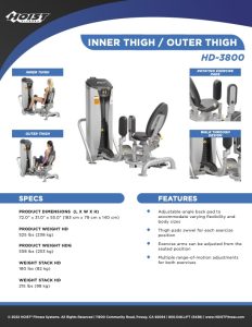 Hoist HD-3800 Spec Sheet